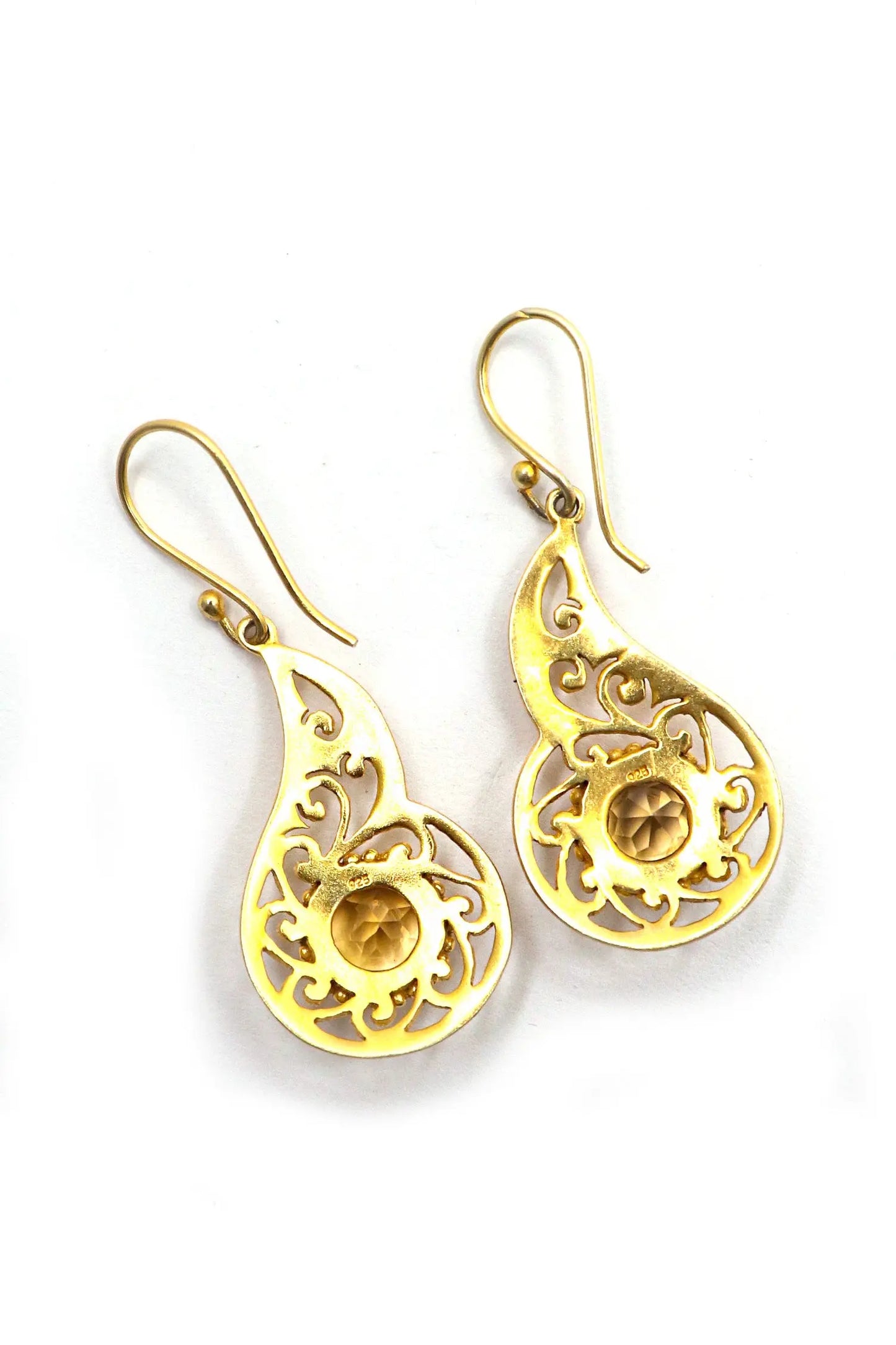 Trendy Gold-Plated Earrings with Eye-Catching Citrine Gemstone Earring Jewelry