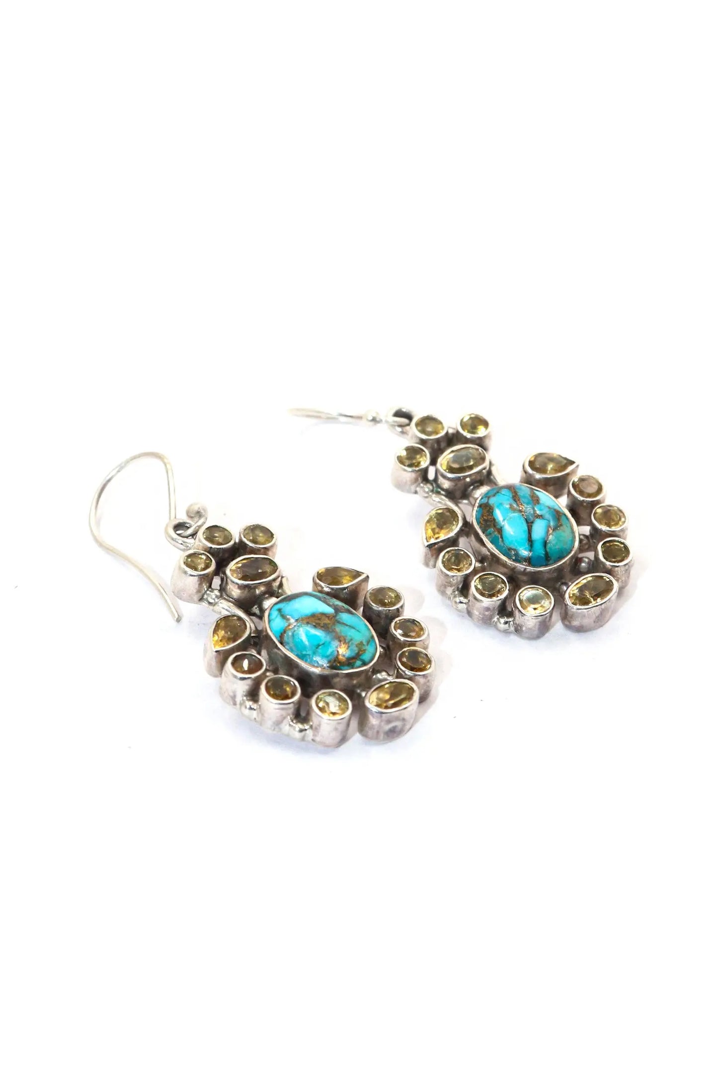 Turquoise & Citrine Gemstone Earring Jewelry