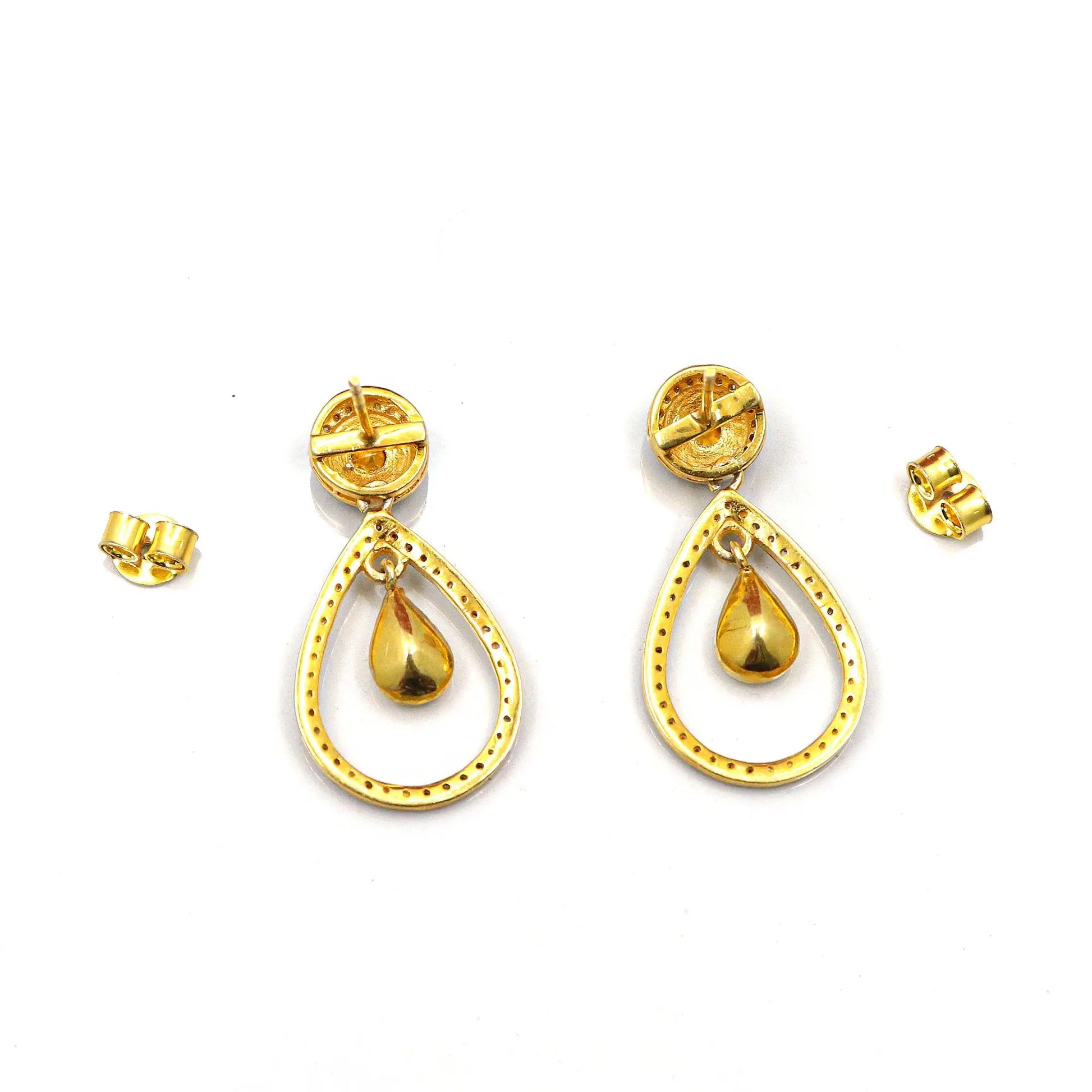 Uncut Diamond Polki With Diamond Dazzling Two Tone Earring Jewelry VJewels