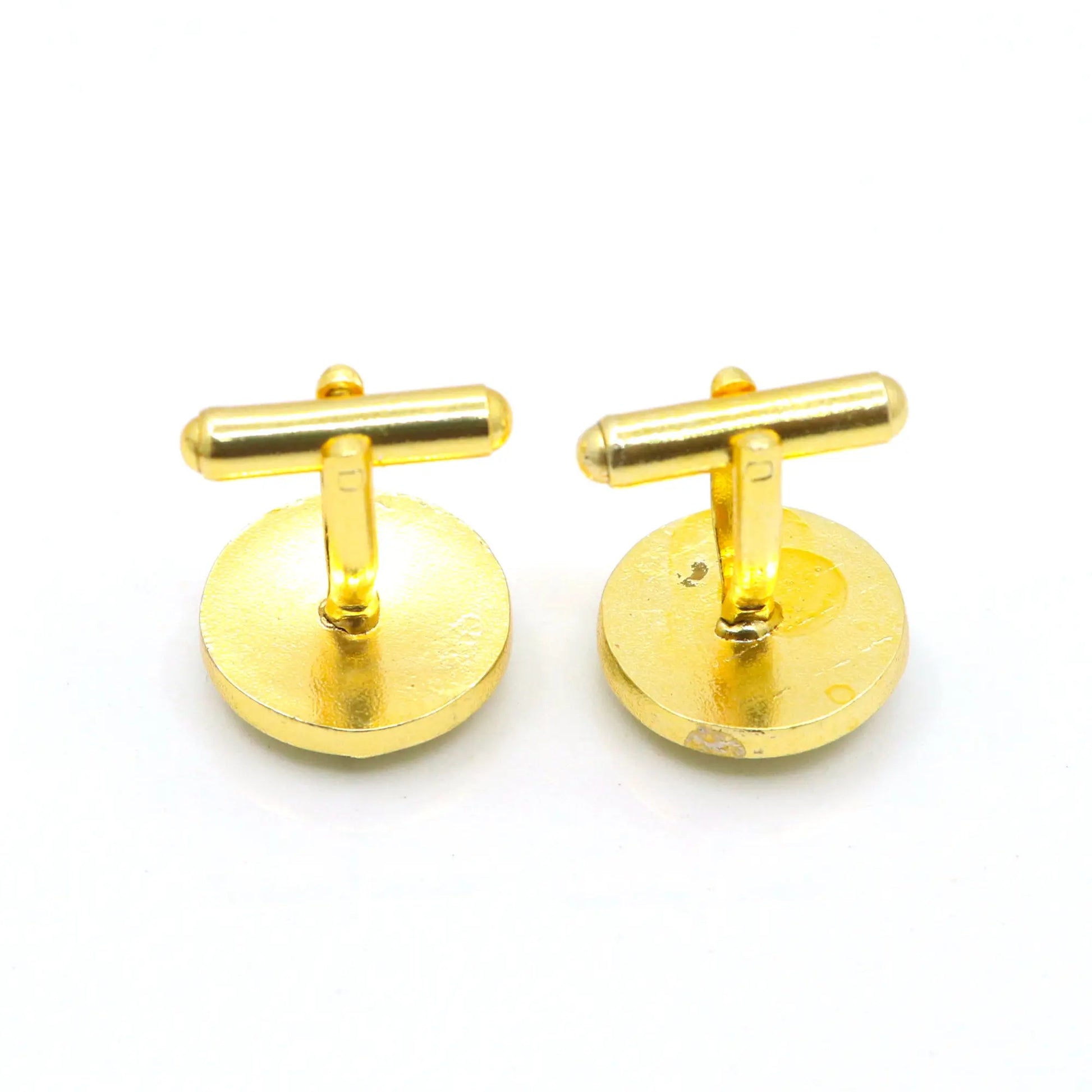 Gold Plated Enamel Lotus Design Cufflinks Jewelry VJewels