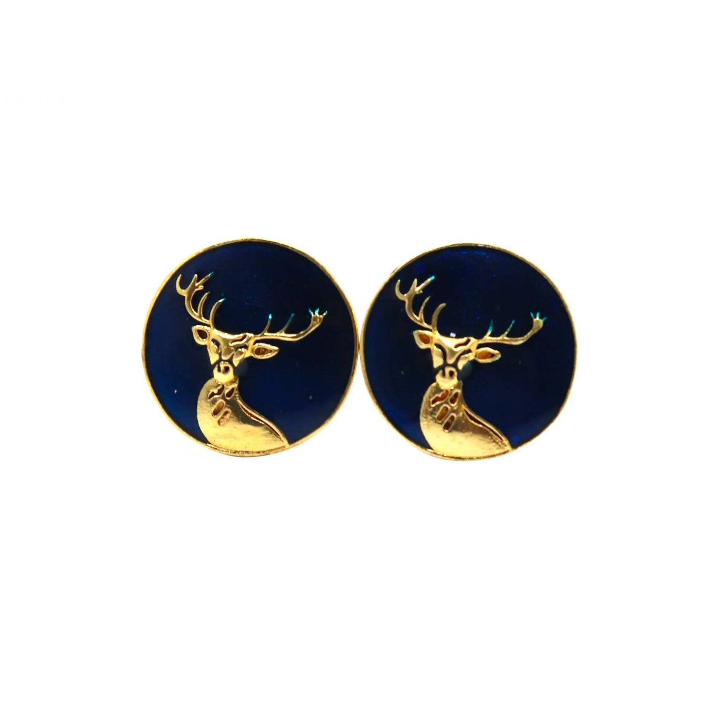 Gold Plated Enamel Dear Design Cufflinks Jewelry VJewels