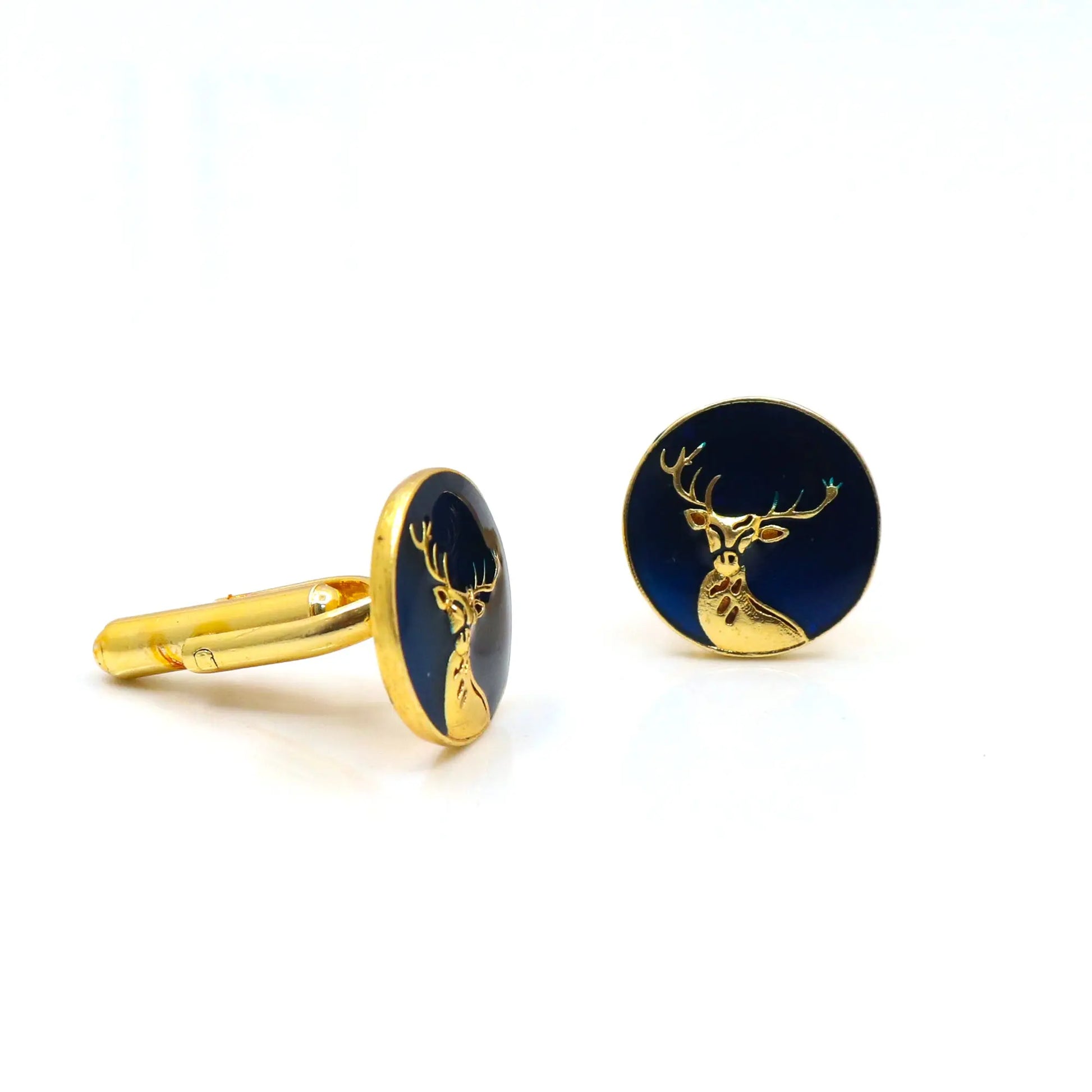 Gold Plated Enamel Dear Design Cufflinks Jewelry VJewels