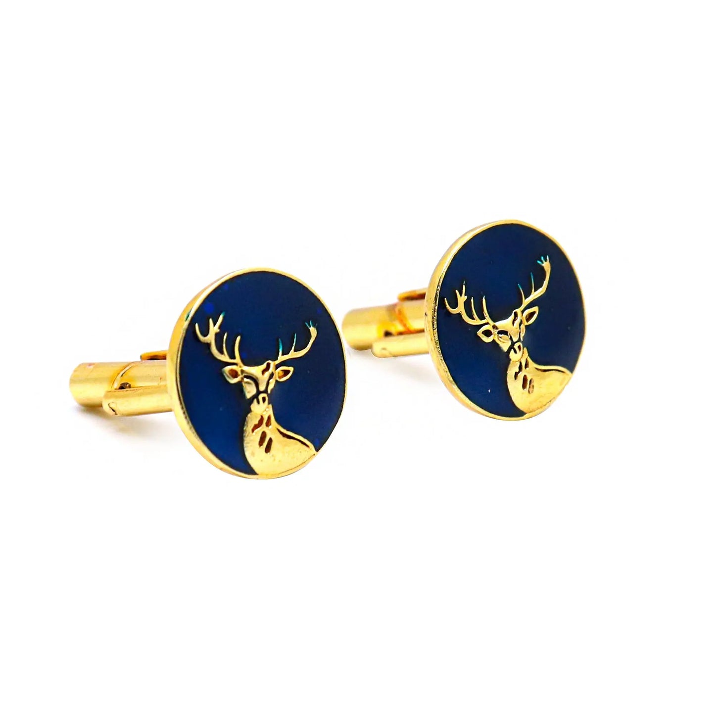 Gold Plated Enamel Dear Design Cufflinks Jewelry VJewels