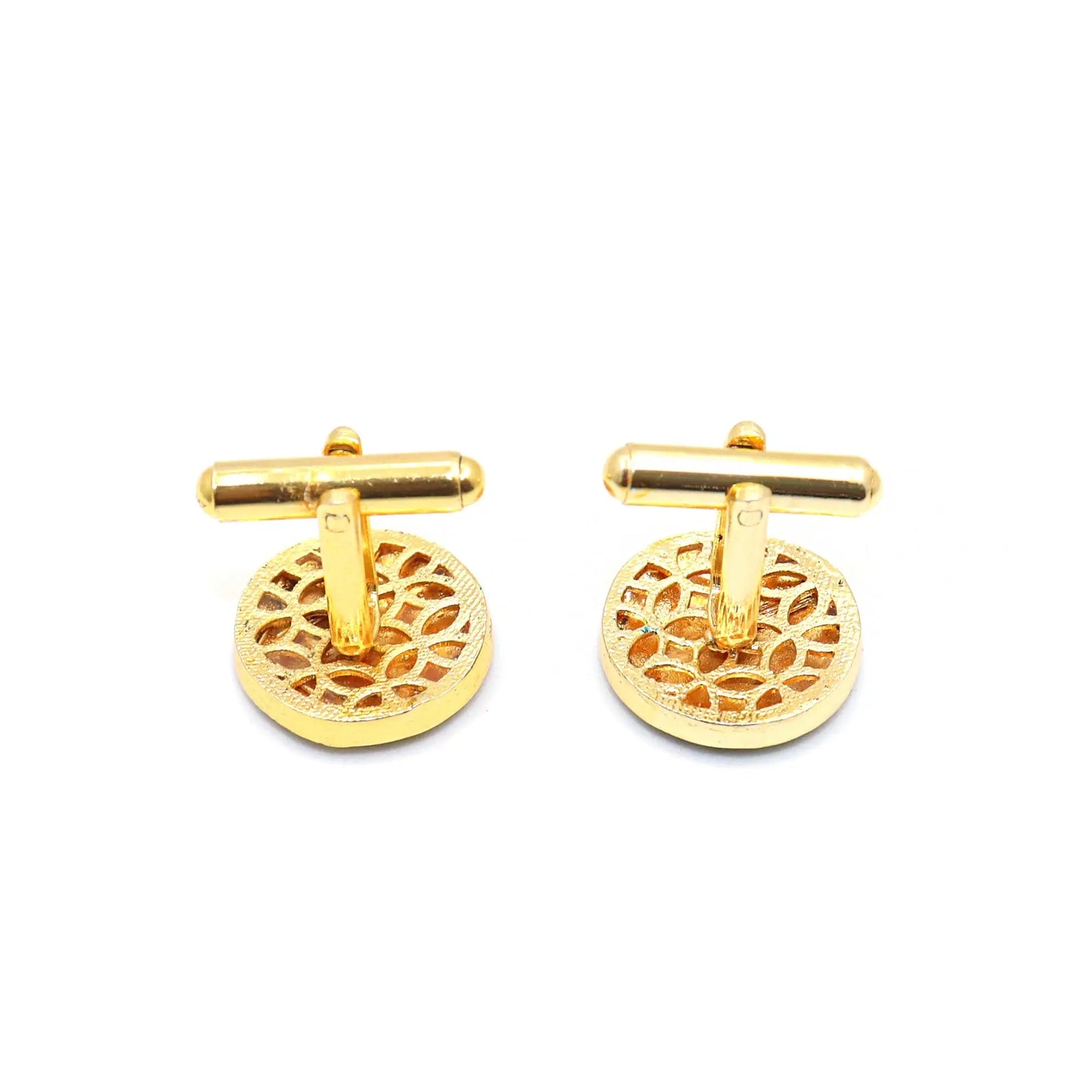 Gold Plated Enamel Horse Rider Cufflinks Jewelry VJewels