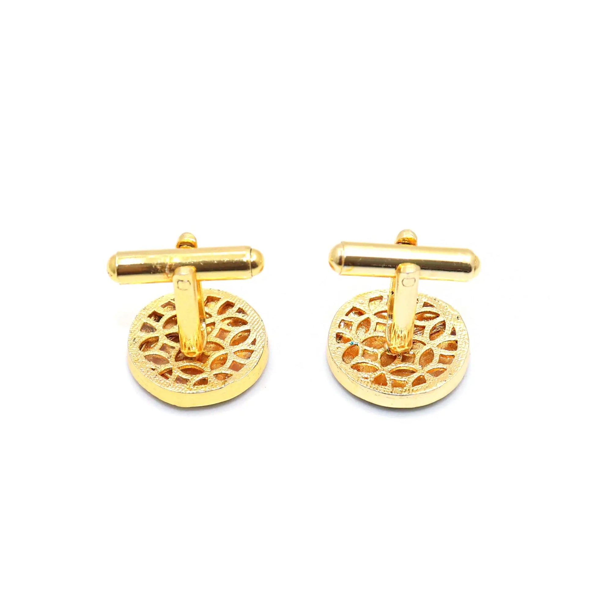 Gold Plated Enamel Horse Rider Cufflinks Jewelry VJewels