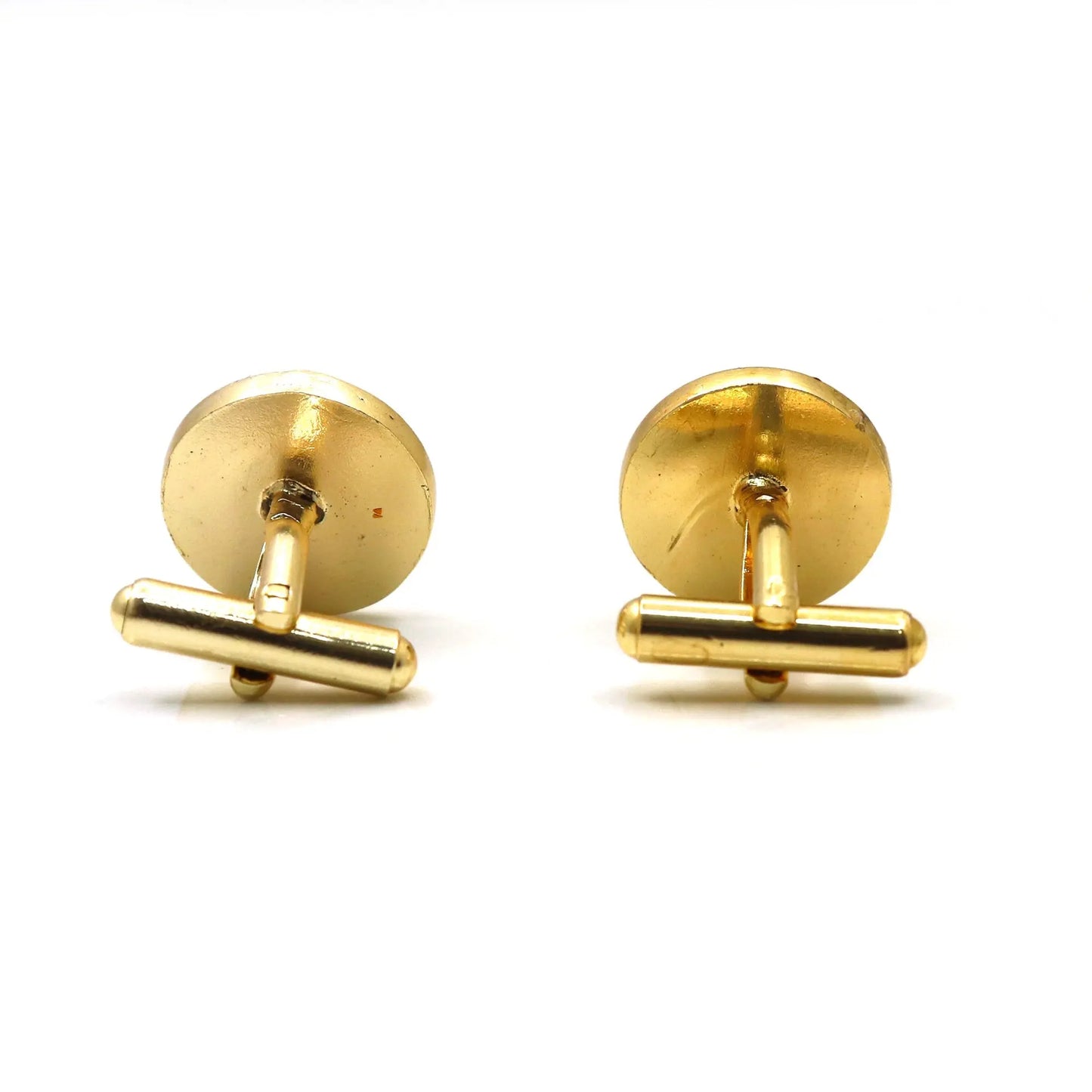 Gold Plated Enamel Flower Design Cufflinks Jewelry - VJewels