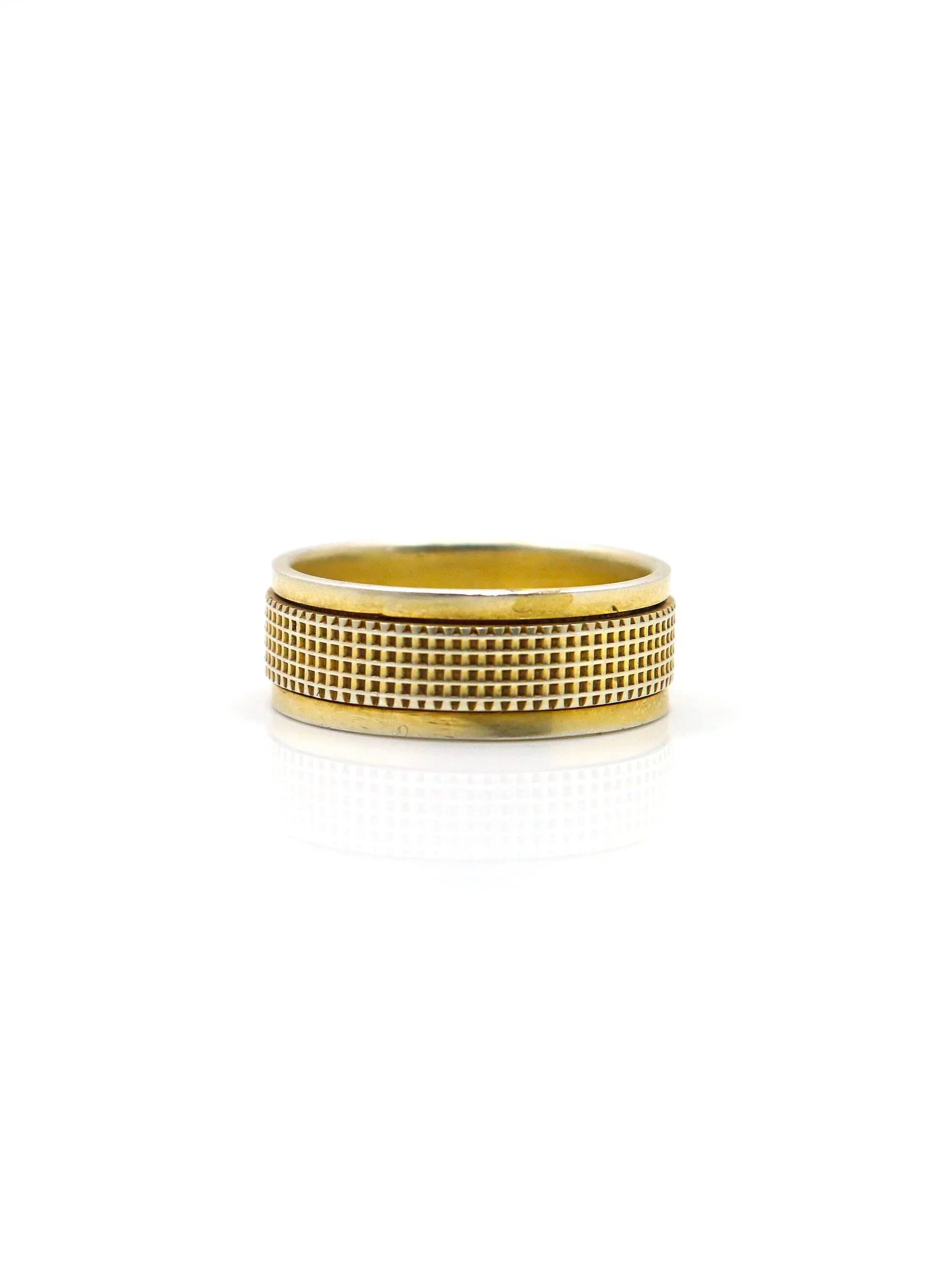 Gold Plated Cubical Designer Silver Ring - VJewels