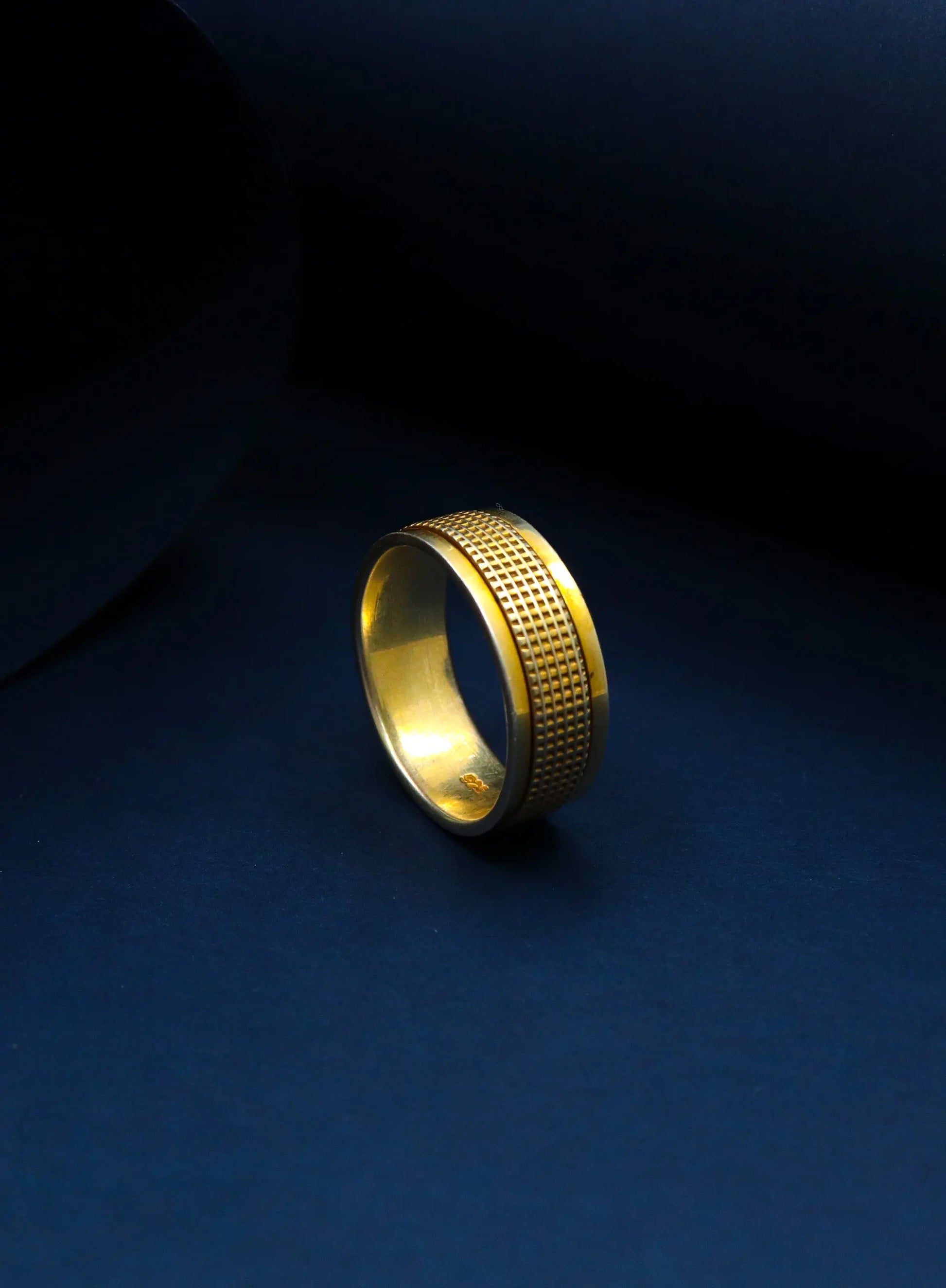 Gold Plated Cubical Designer Silver Ring - VJewels