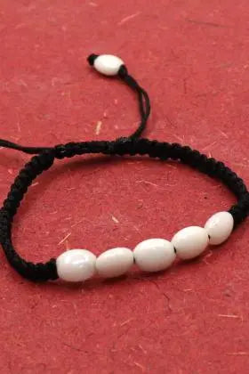 White Fashion Beads Bracelet Adjustable Thread Bracelet